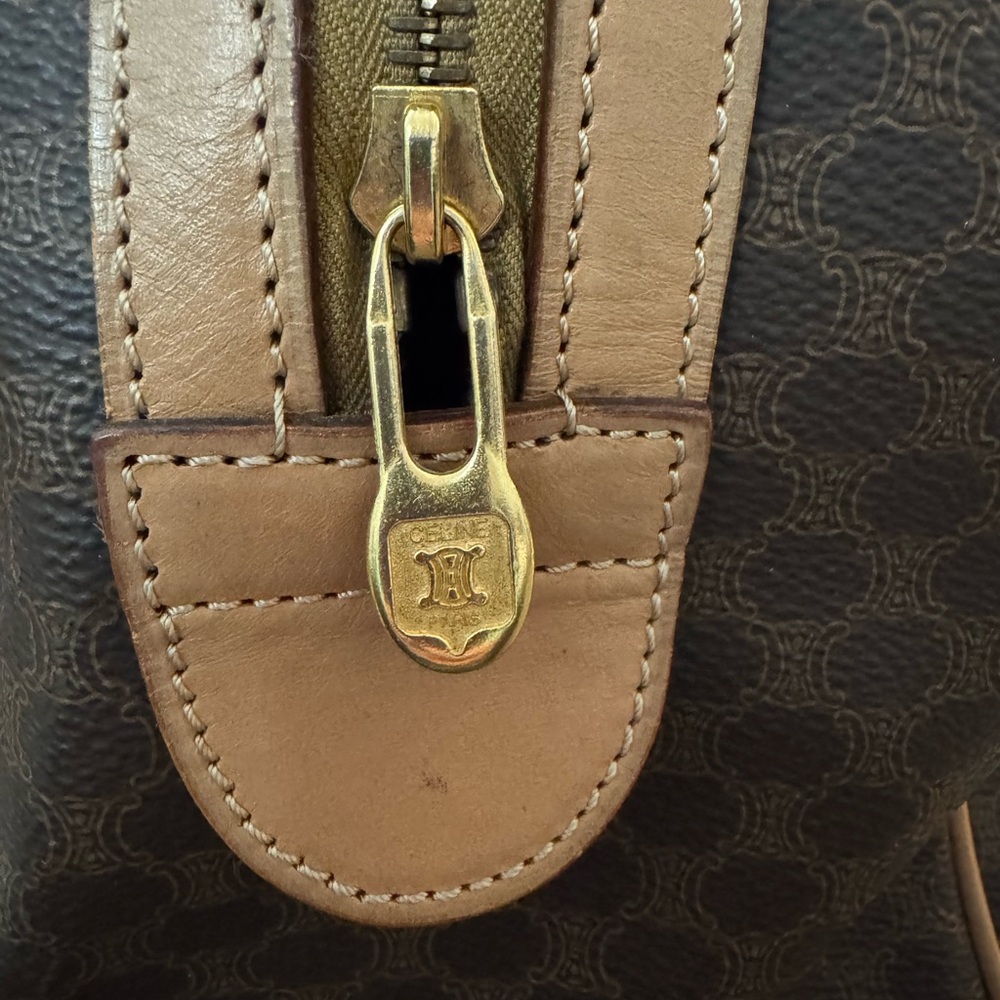 Celine Brown & Tan Monogram Canvas Top-Handle Tote - Picture 8 of 13